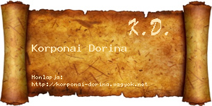 Korponai Dorina névjegykártya