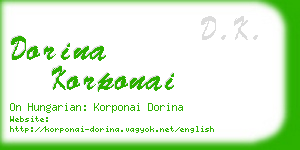 dorina korponai business card